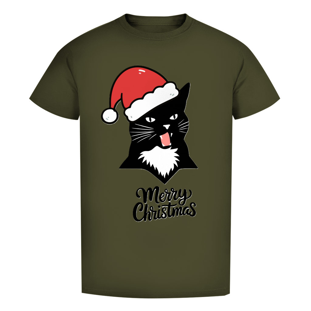 Herren Premium Bio T-Shirt Merry Christmas Angry Cat 1