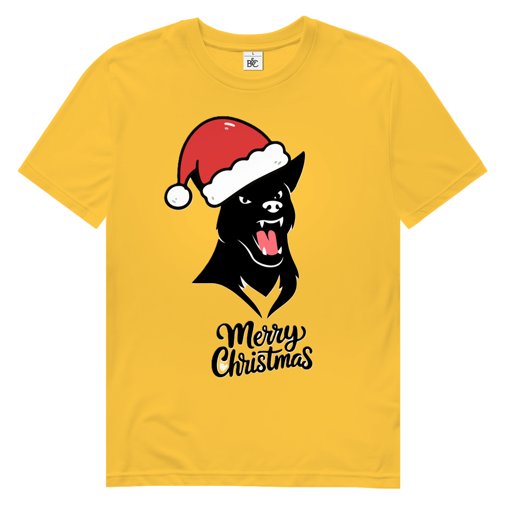 Herren Premium Bio T-Shirt Merry Christmas Angry Dog 1