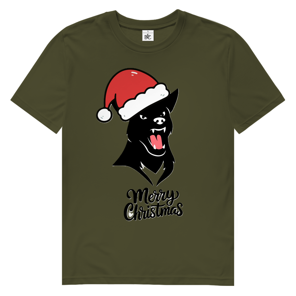 Herren Premium Bio T-Shirt Merry Christmas Angry Dog 1