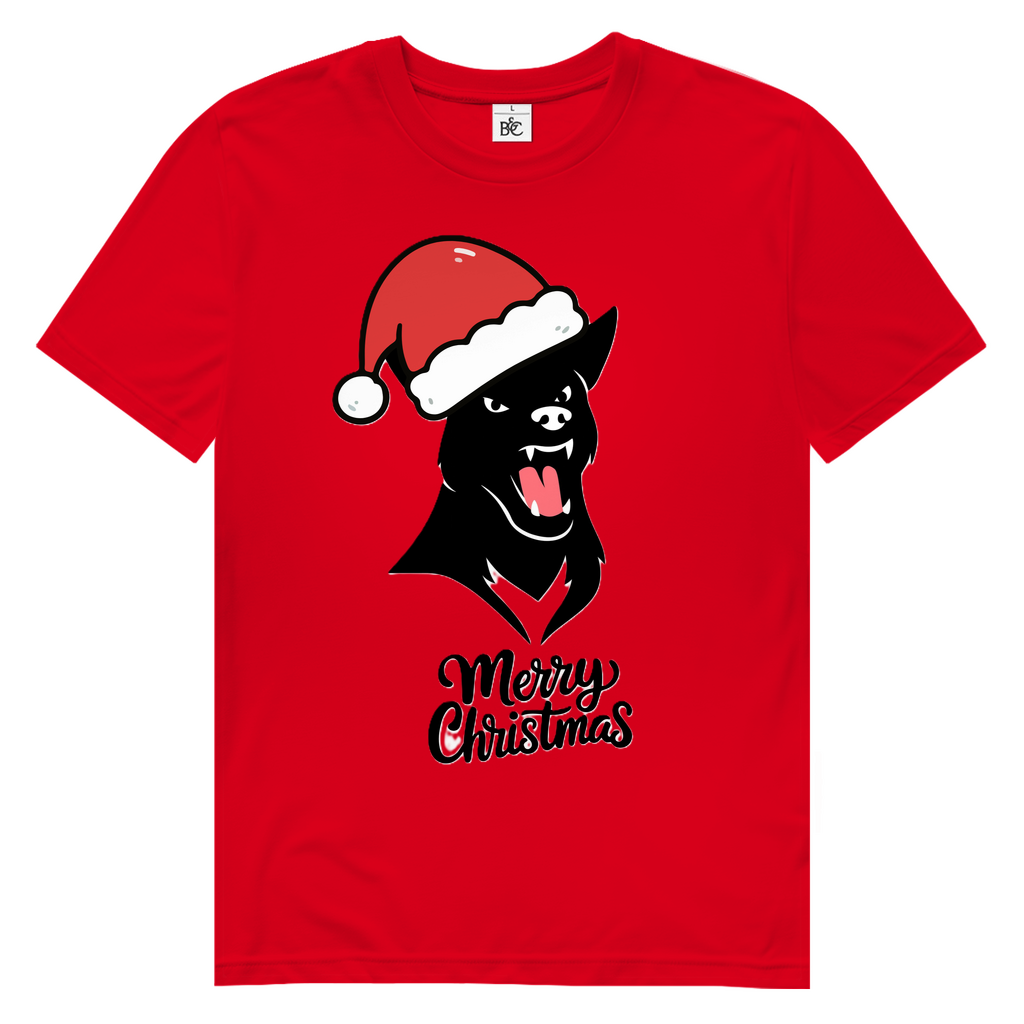 Herren Premium Bio T-Shirt Merry Christmas Angry Dog 1