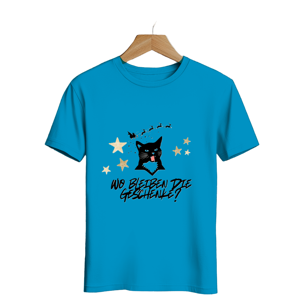 Herren Premium Bio T-Shirt Wo bleiben die Geschenke? Cat