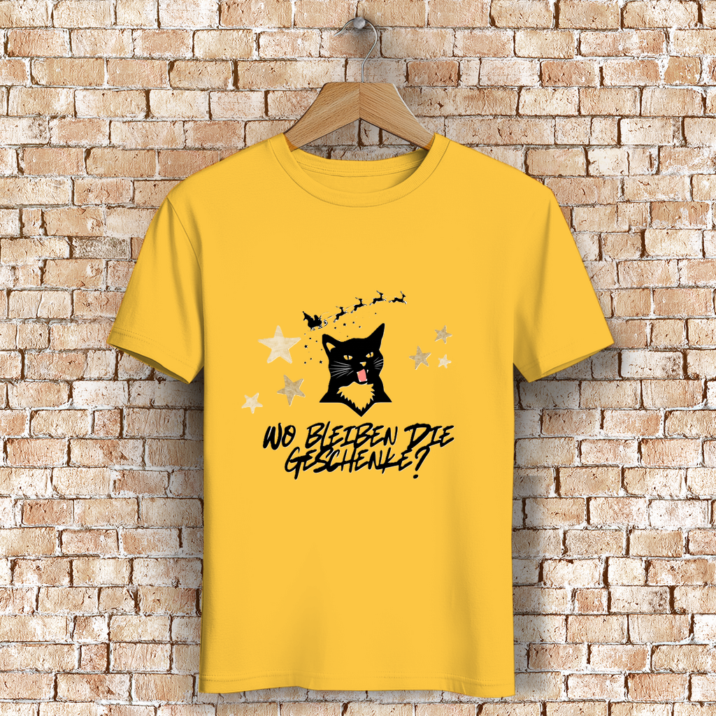 Herren Premium Bio T-Shirt Wo bleiben die Geschenke? Cat