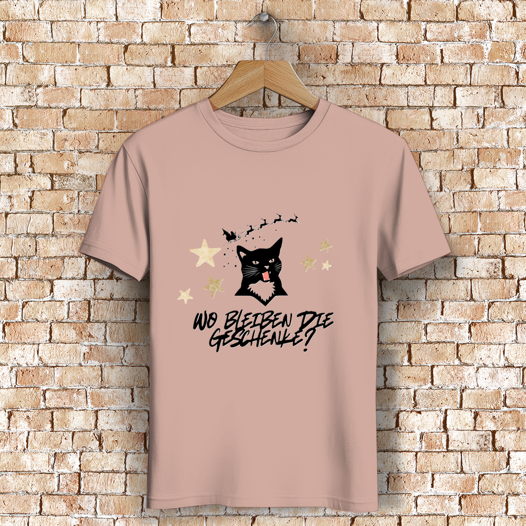 Herren Premium Bio T-Shirt Wo bleiben die Geschenke? Cat