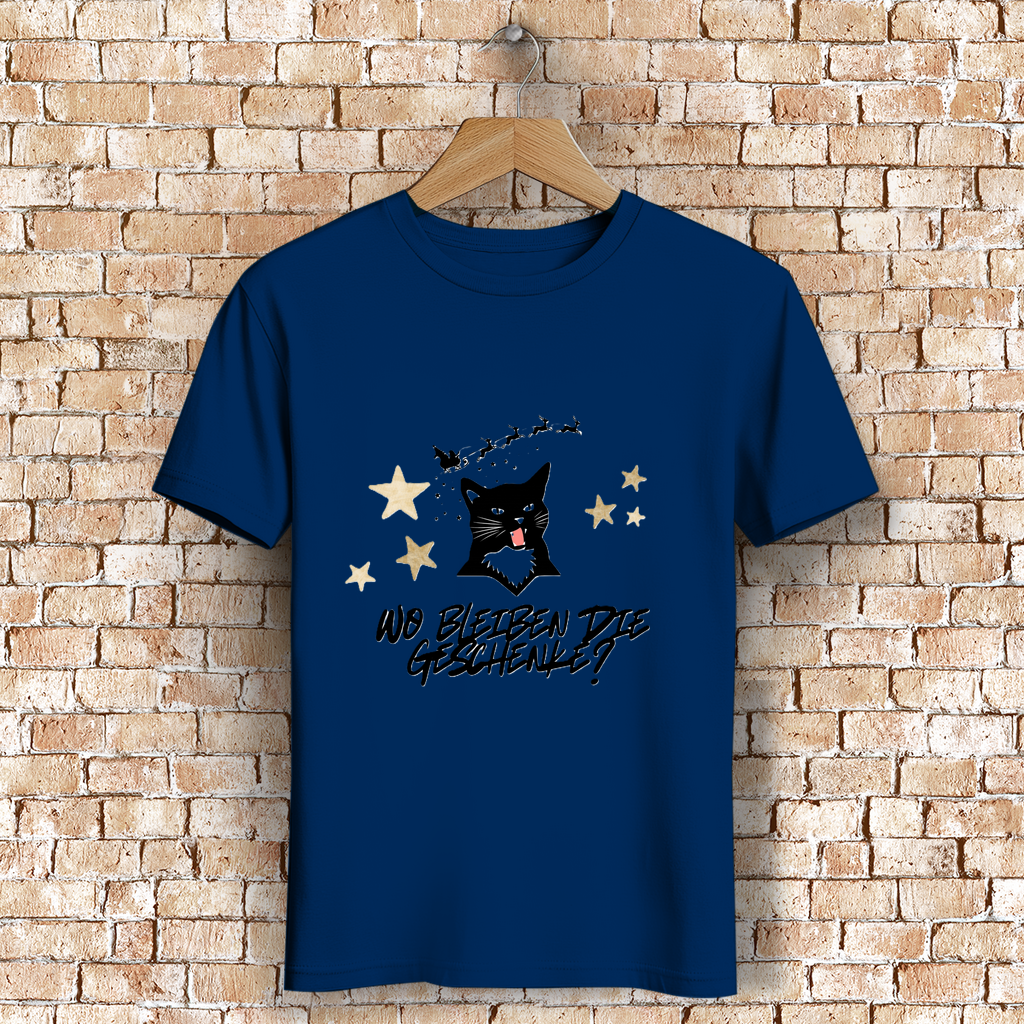 Herren Premium Bio T-Shirt Wo bleiben die Geschenke? Cat