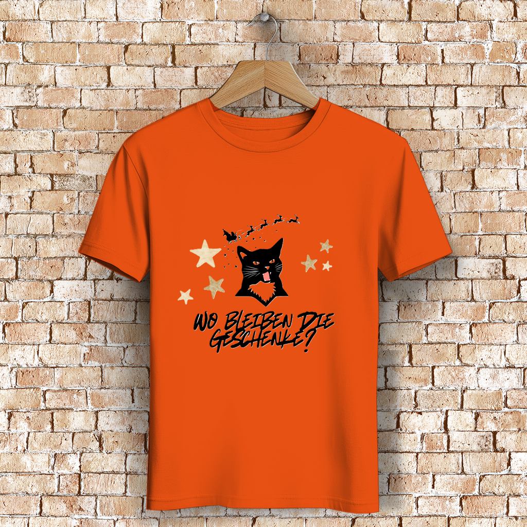 Herren Premium Bio T-Shirt Wo bleiben die Geschenke? Cat