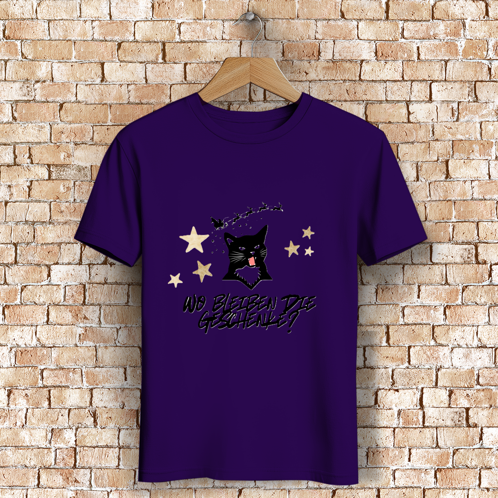 Herren Premium Bio T-Shirt Wo bleiben die Geschenke? Cat