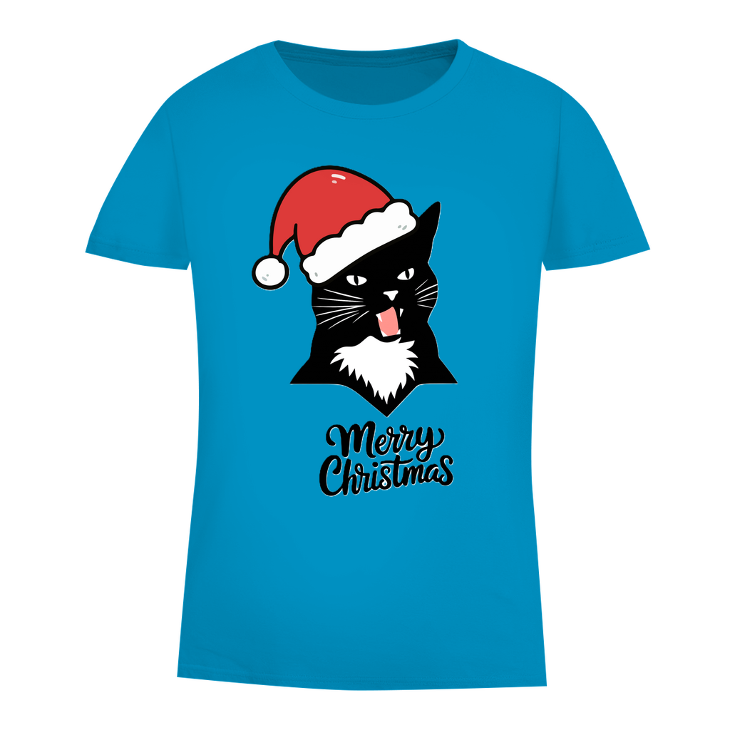 Damen Premium Bio T-Shirt Merry Christmas Angry Cat 1