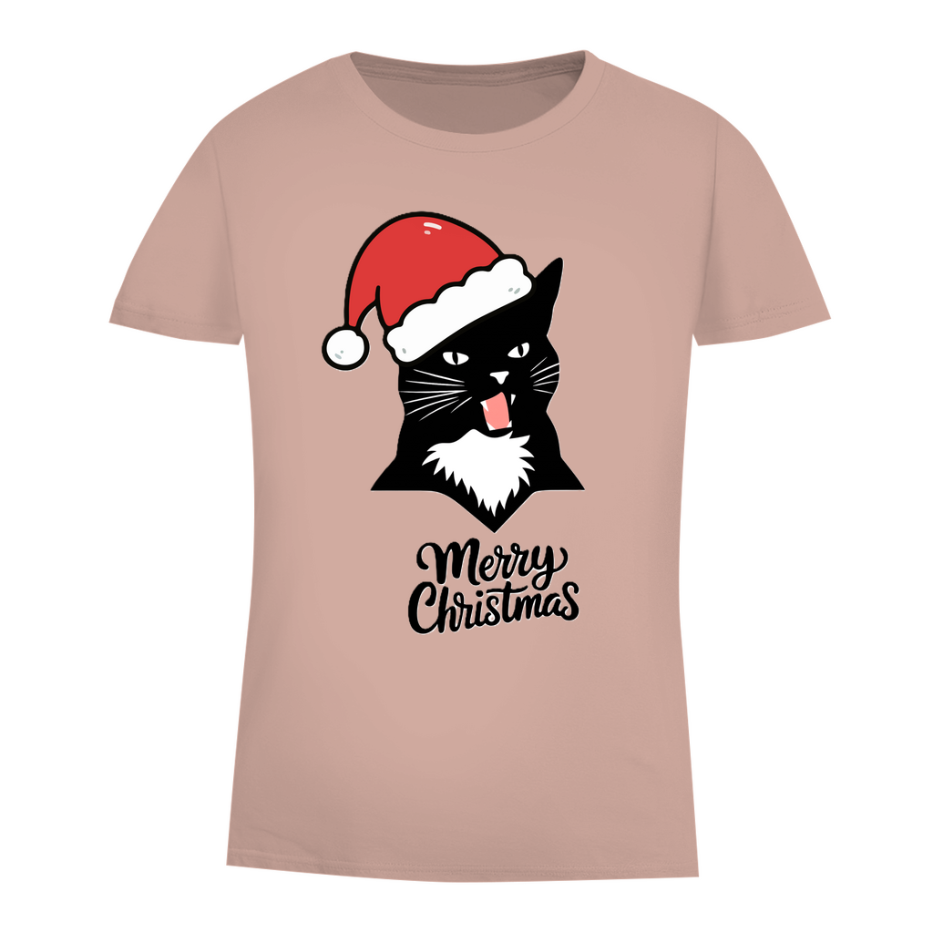Damen Premium Bio T-Shirt Merry Christmas Angry Cat 1