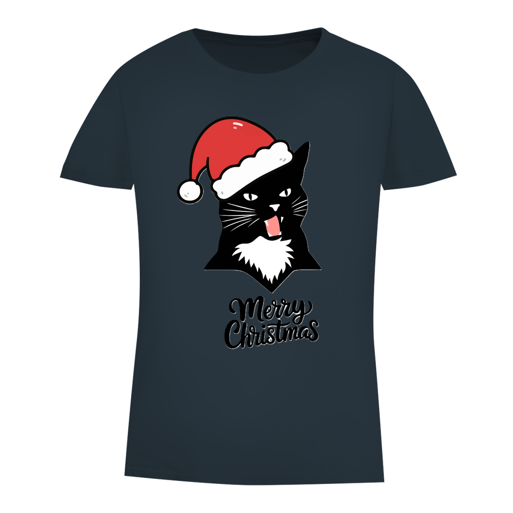 Damen Premium Bio T-Shirt Merry Christmas Angry Cat 1