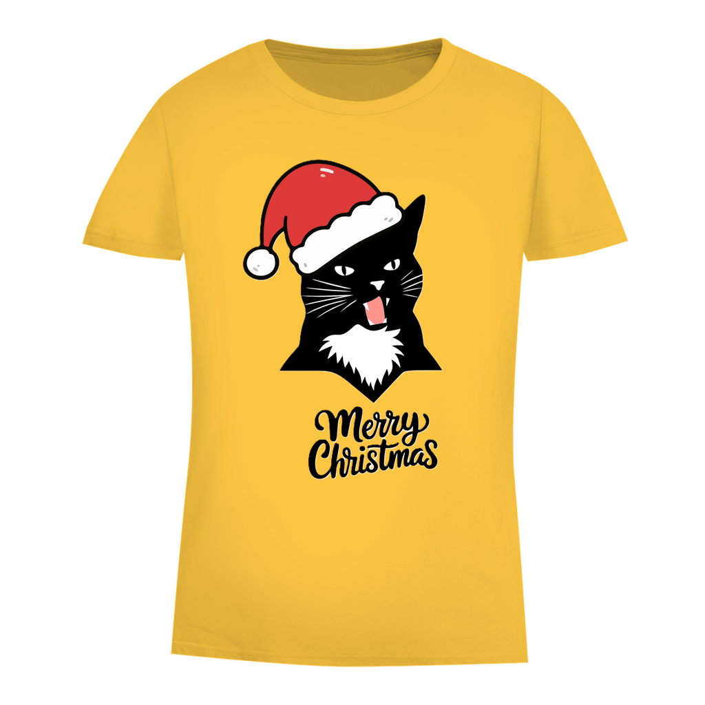 Damen Premium Bio T-Shirt Merry Christmas Angry Cat 1