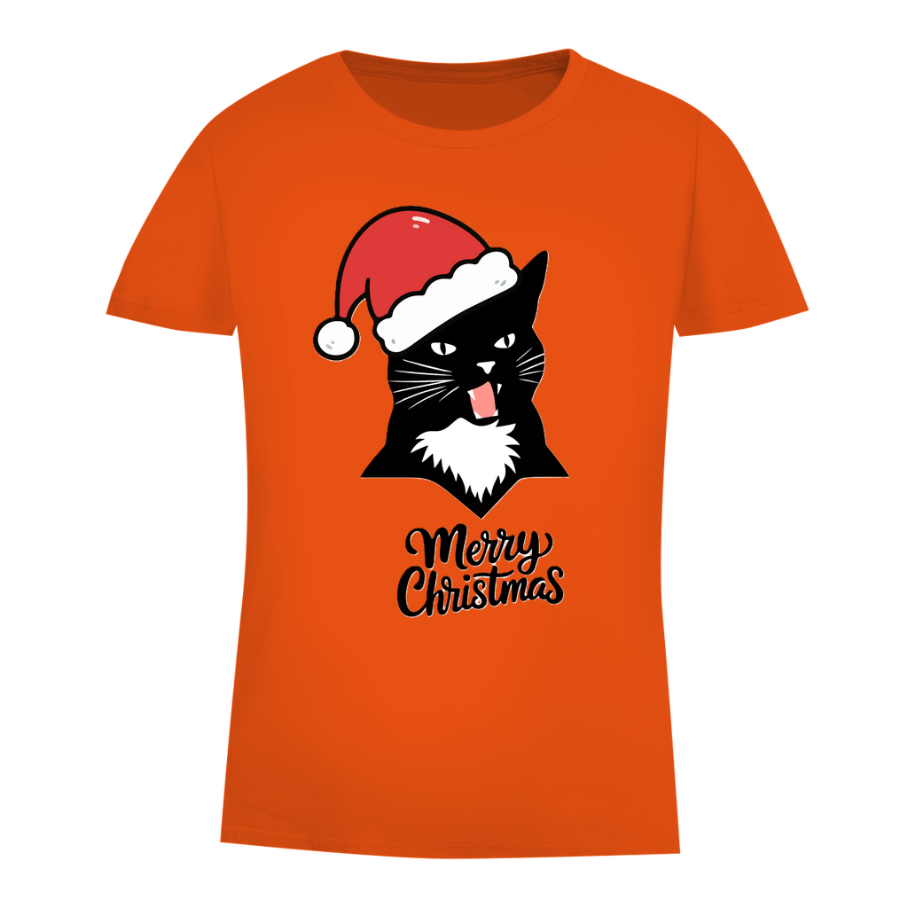 Damen Premium Bio T-Shirt Merry Christmas Angry Cat 1