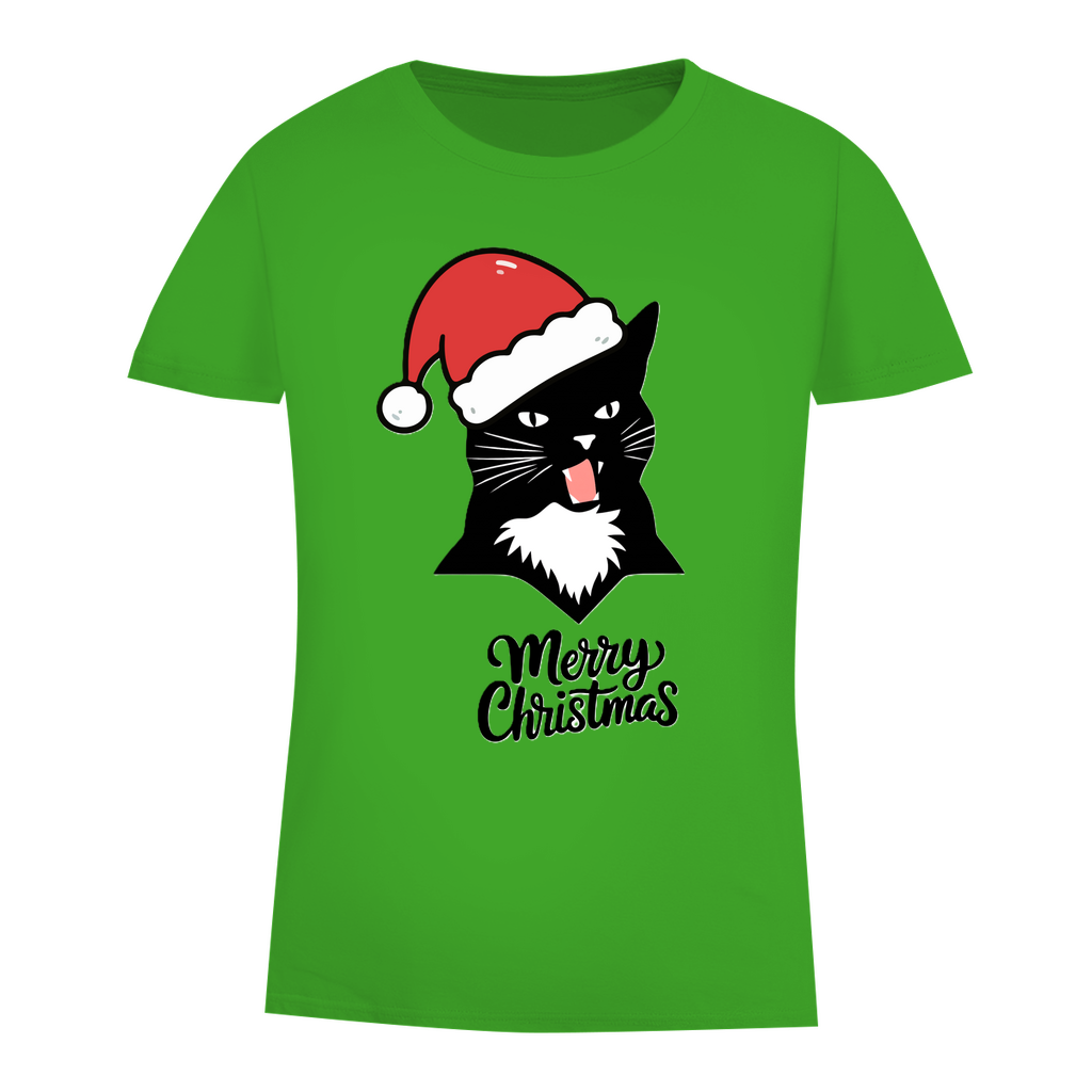 Damen Premium Bio T-Shirt Merry Christmas Angry Cat 1