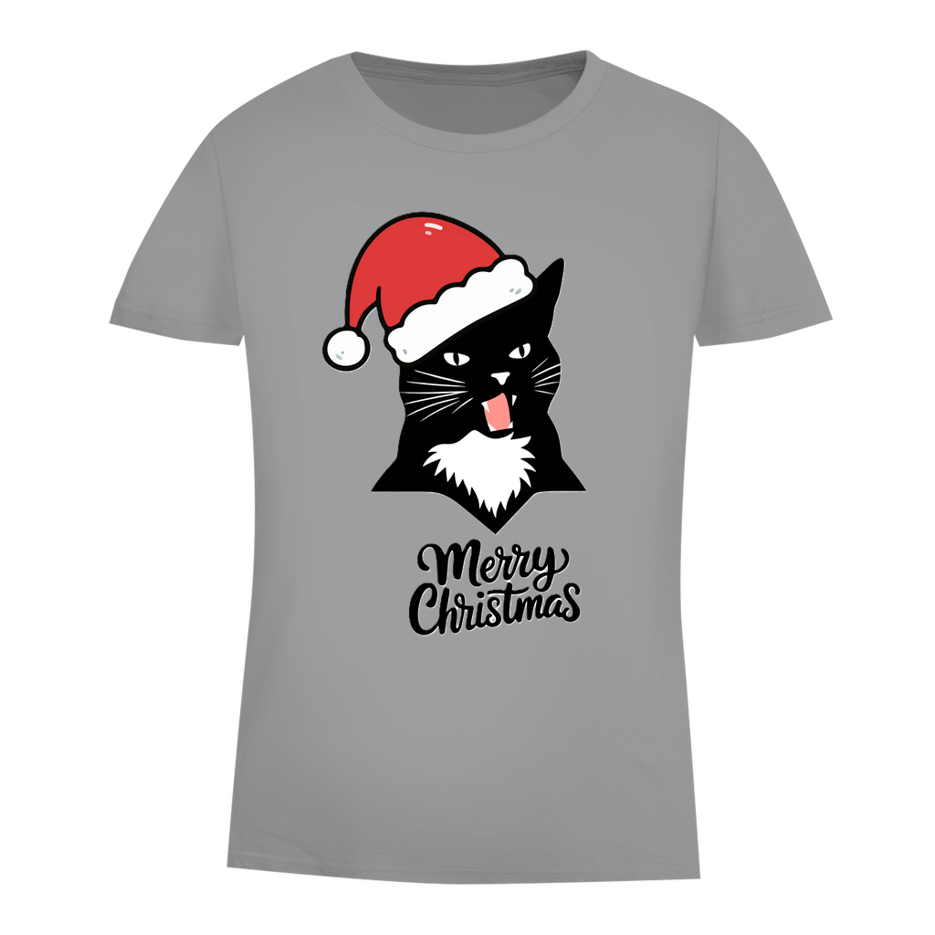 Damen Premium Bio T-Shirt Merry Christmas Angry Cat 1