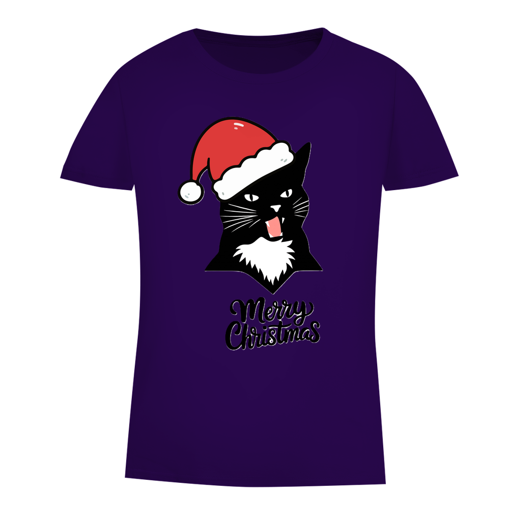 Damen Premium Bio T-Shirt Merry Christmas Angry Cat 1