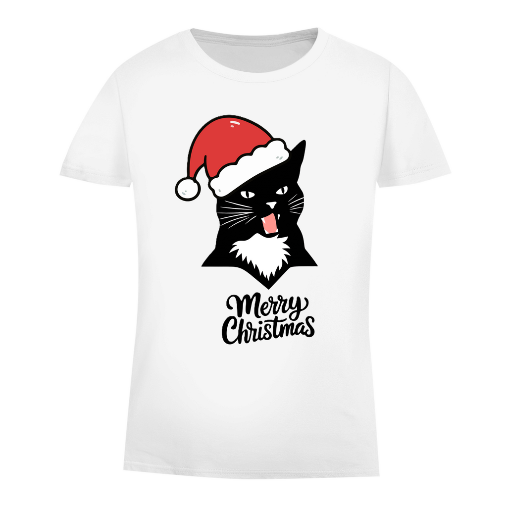 Damen Premium Bio T-Shirt Merry Christmas Angry Cat 1