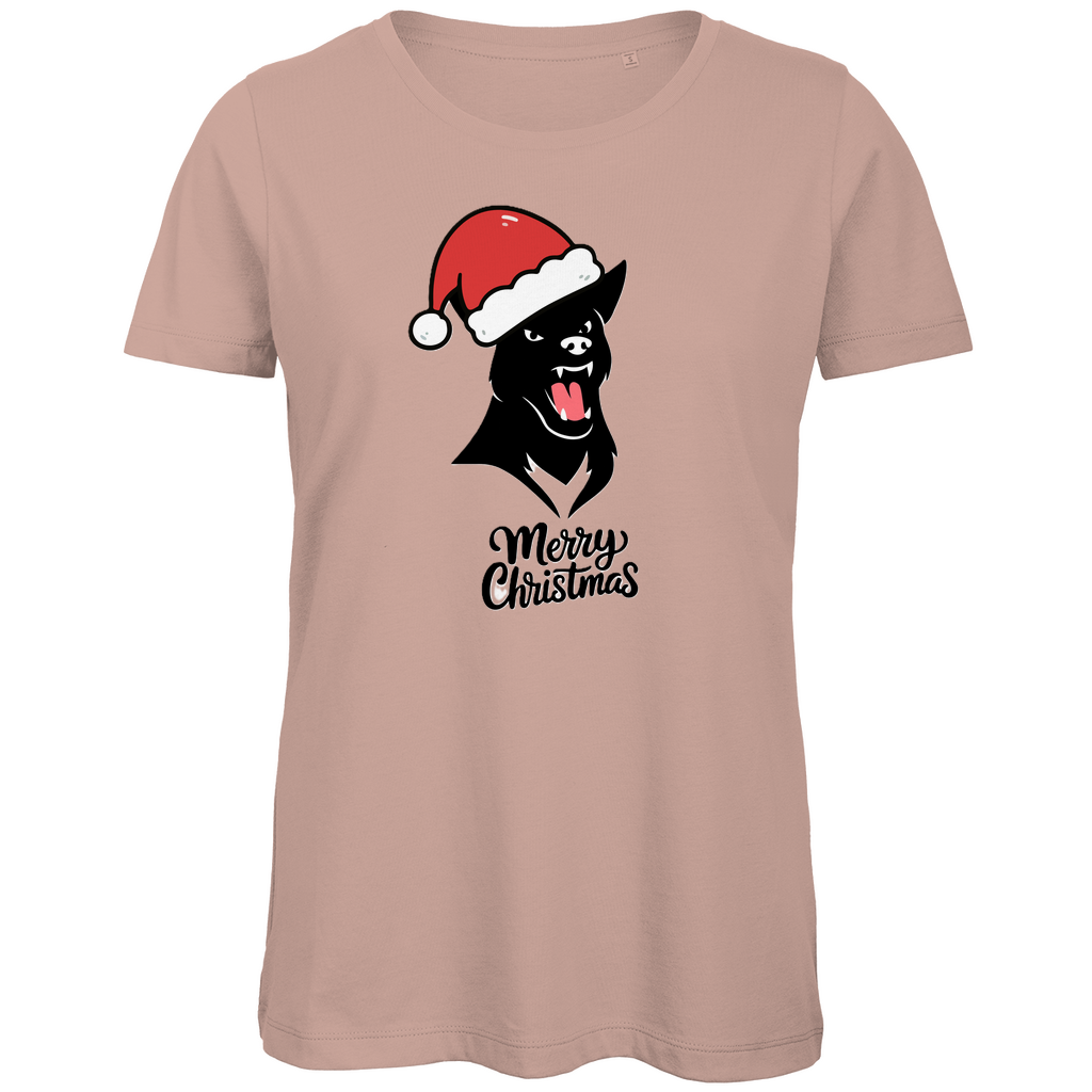 Damen Premium Bio T-Shirt Merry Christmas Angry Dog 1
