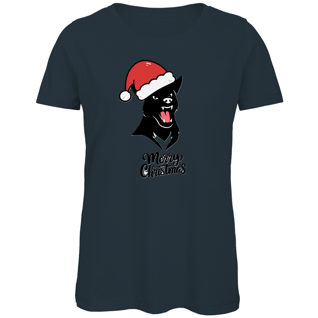 Damen Premium Bio T-Shirt Merry Christmas Angry Dog 1