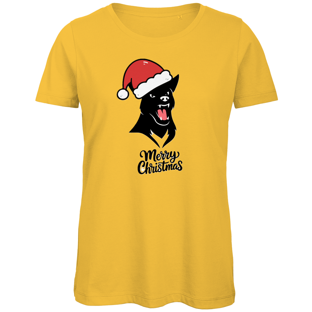 Damen Premium Bio T-Shirt Merry Christmas Angry Dog 1