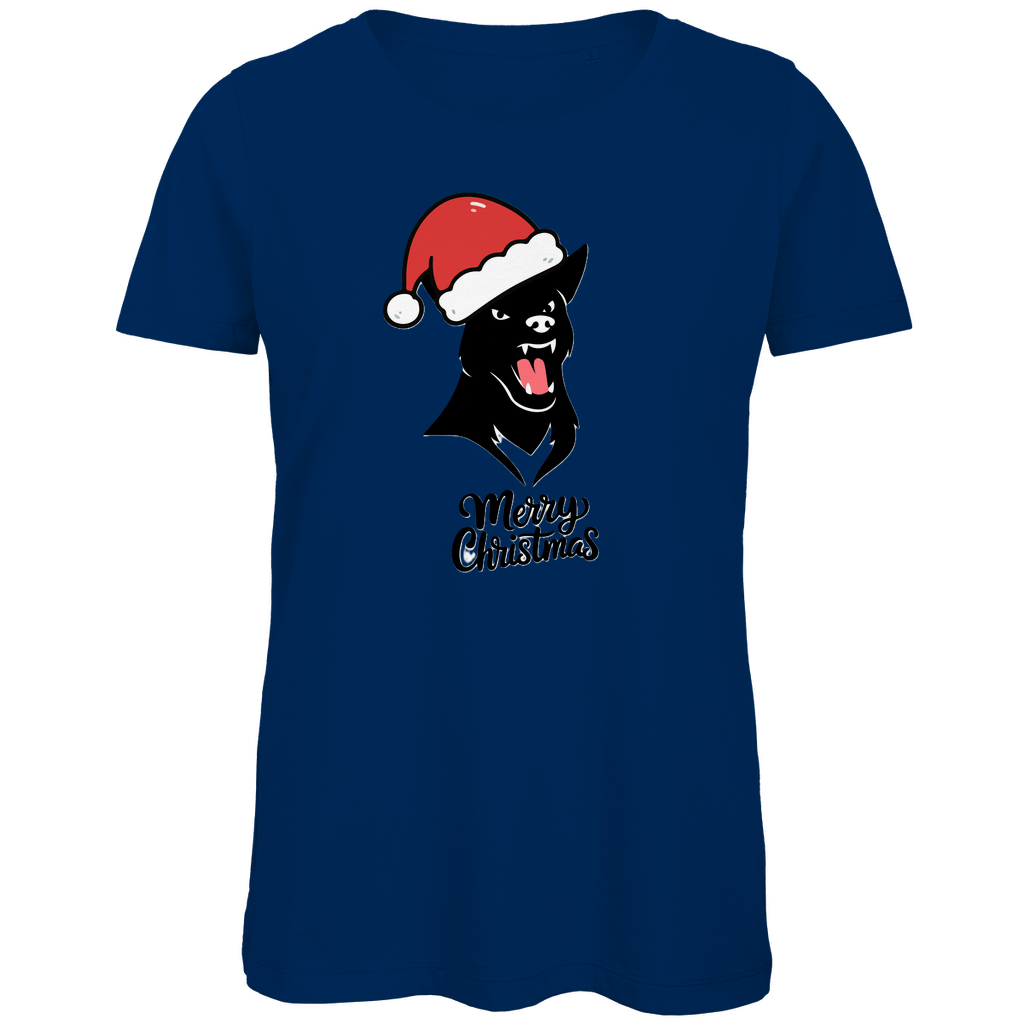 Damen Premium Bio T-Shirt Merry Christmas Angry Dog 1