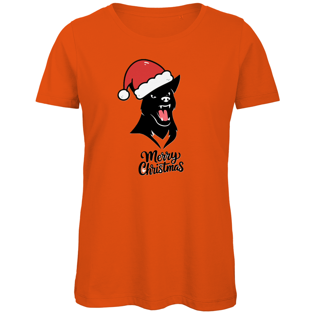 Damen Premium Bio T-Shirt Merry Christmas Angry Dog 1