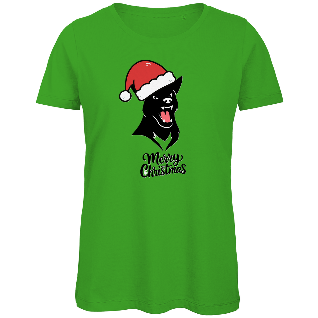 Damen Premium Bio T-Shirt Merry Christmas Angry Dog 1