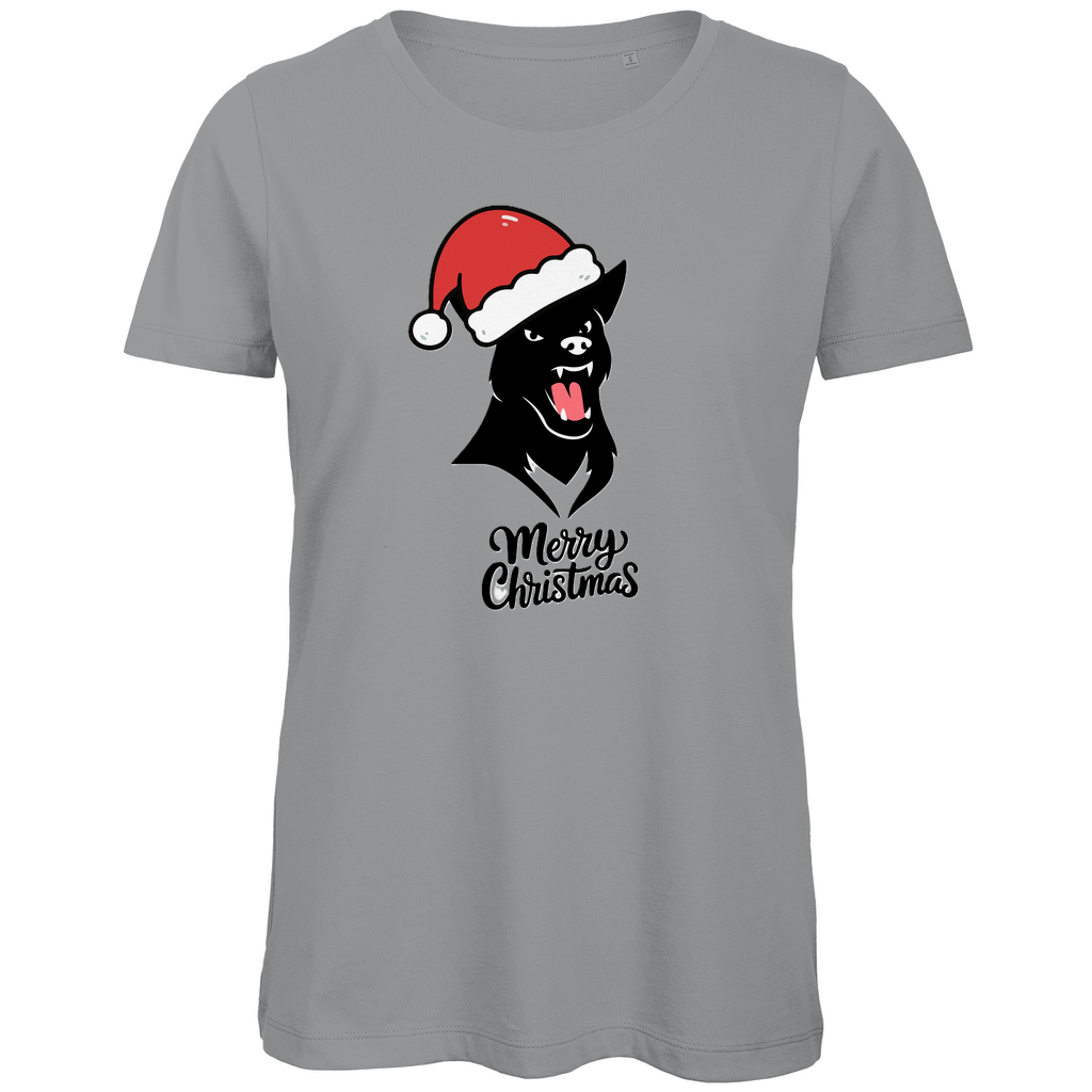 Damen Premium Bio T-Shirt Merry Christmas Angry Dog 1