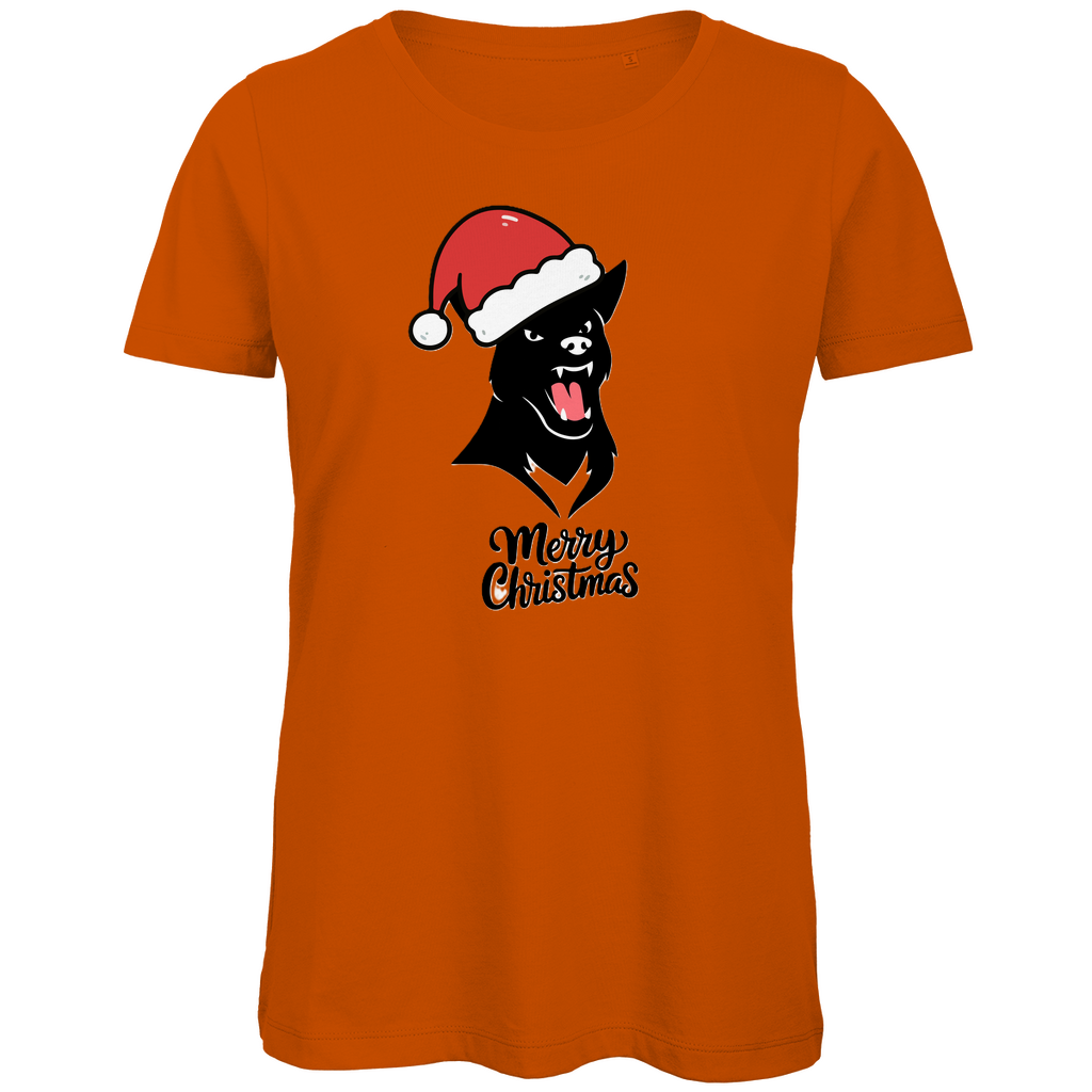 Damen Premium Bio T-Shirt Merry Christmas Angry Dog 1