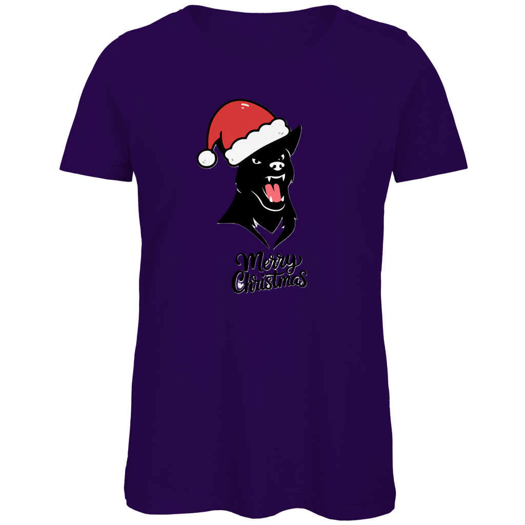 Damen Premium Bio T-Shirt Merry Christmas Angry Dog 1