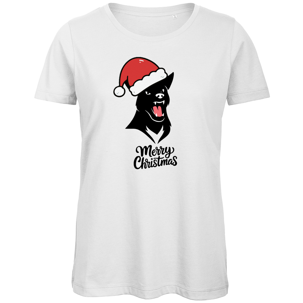 Damen Premium Bio T-Shirt Merry Christmas Angry Dog 1