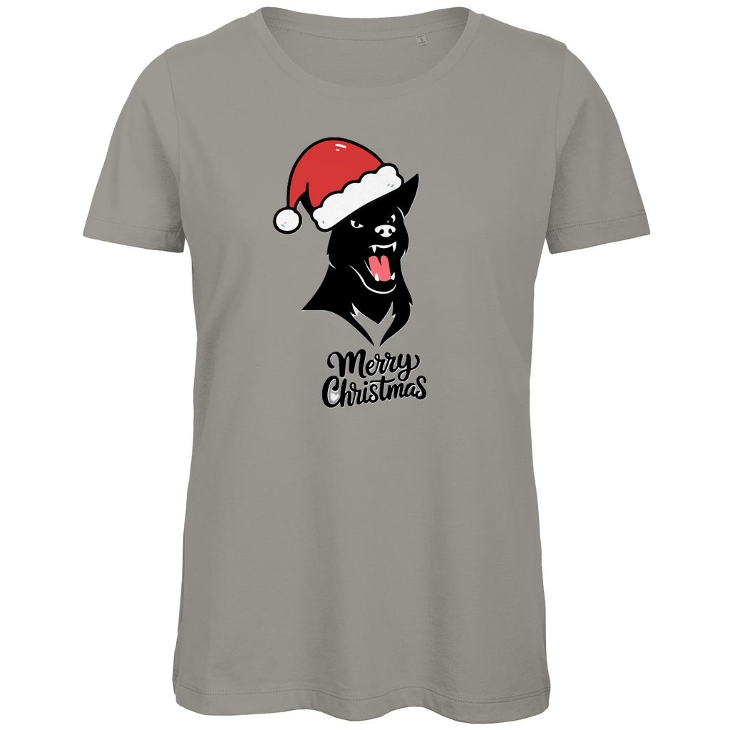 Damen Premium Bio T-Shirt Merry Christmas Angry Dog 1