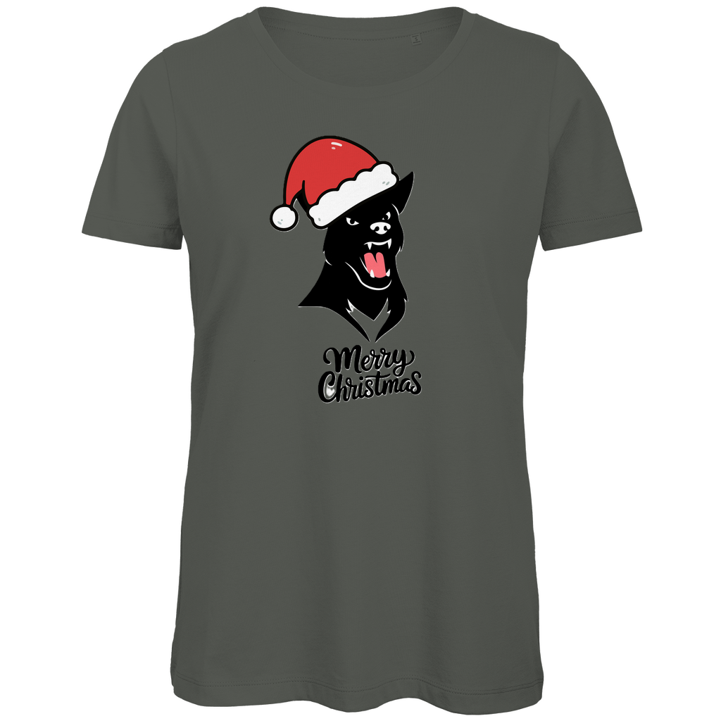Damen Premium Bio T-Shirt Merry Christmas Angry Dog 1