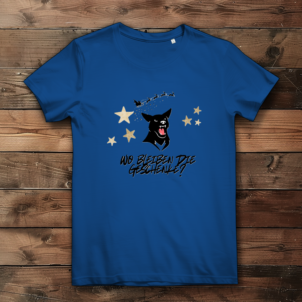 Damen Premium Bio T-Shirt Wo bleiben die Geschenke? Dog