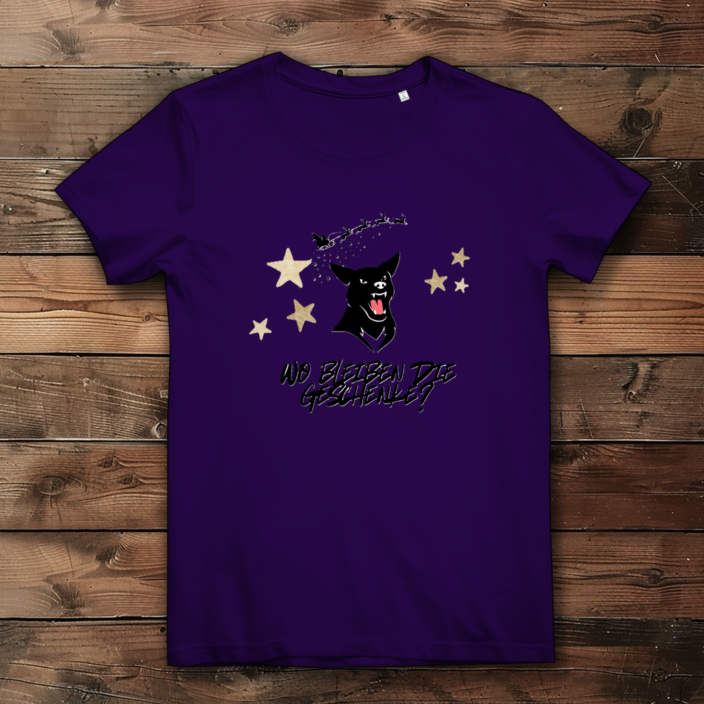 Damen Premium Bio T-Shirt Wo bleiben die Geschenke? Dog