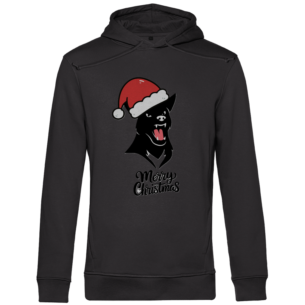 Herren Premium Bio Hoodie Merry Christmas Angry Dog 1