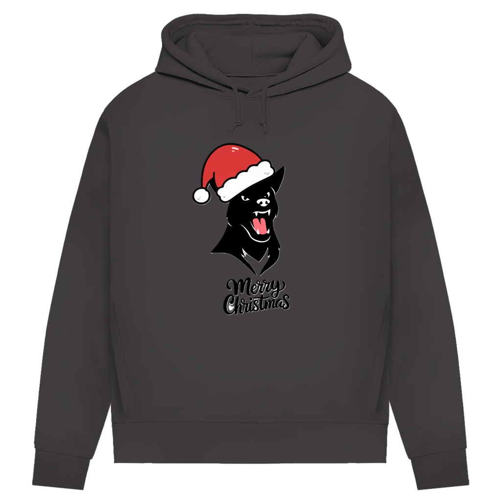 Damen Premium Bio Hoodie Merry Christmas Angry Dog 1