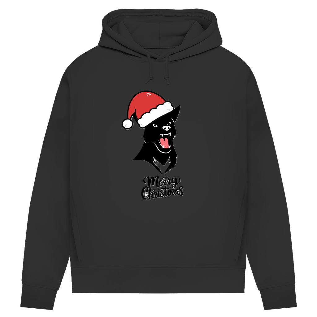 Damen Premium Bio Hoodie Merry Christmas Angry Dog 1