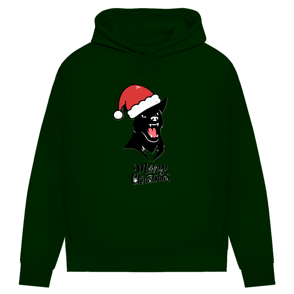 Damen Premium Bio Hoodie Merry Christmas Angry Dog 1