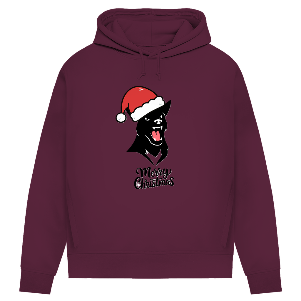 Damen Premium Bio Hoodie Merry Christmas Angry Dog 1