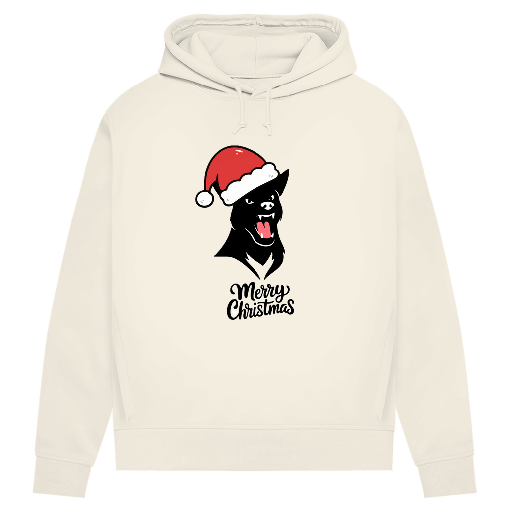 Damen Premium Bio Hoodie Merry Christmas Angry Dog 1