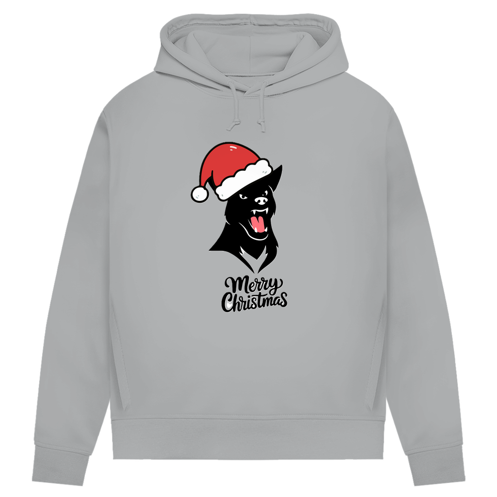 Damen Premium Bio Hoodie Merry Christmas Angry Dog 1