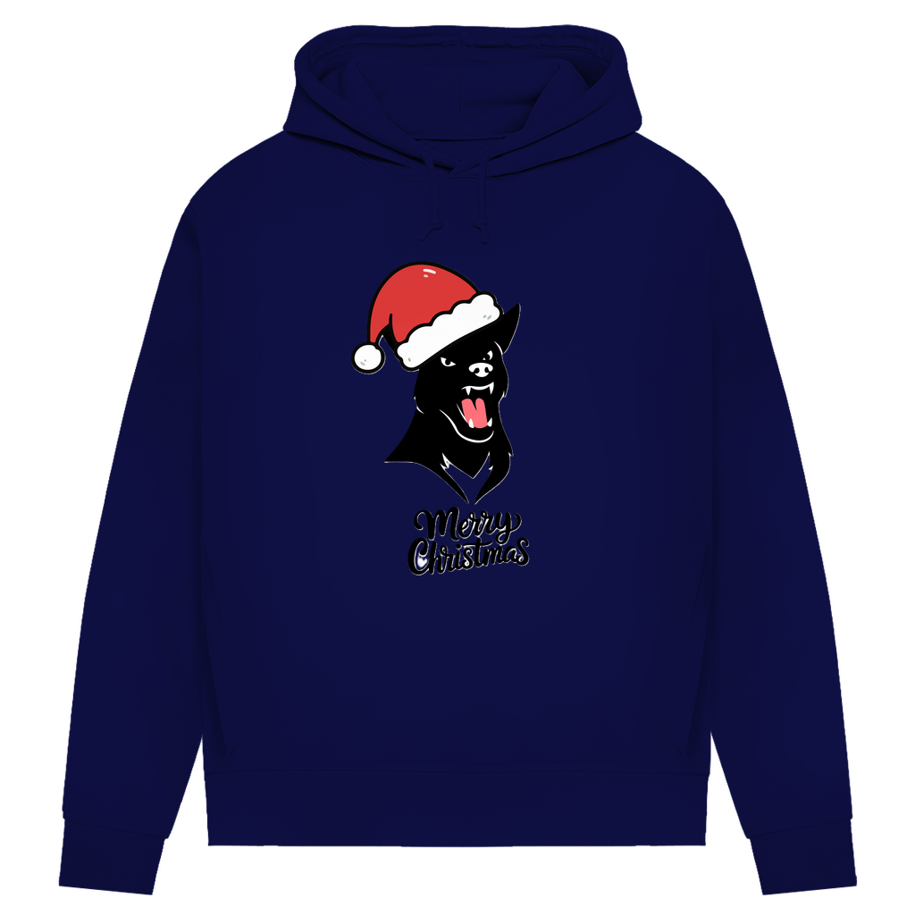 Damen Premium Bio Hoodie Merry Christmas Angry Dog 1