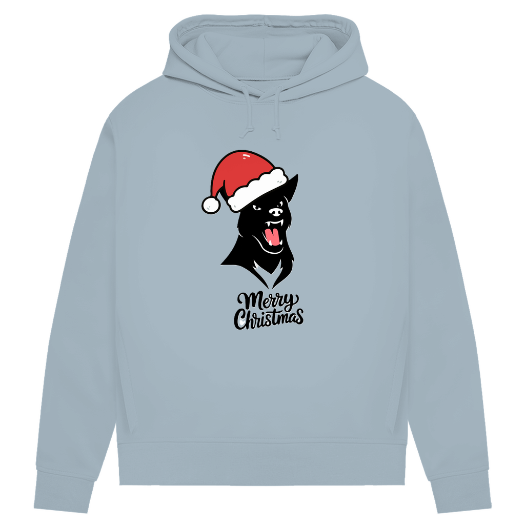 Damen Premium Bio Hoodie Merry Christmas Angry Dog 1
