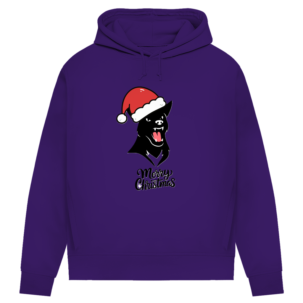 Damen Premium Bio Hoodie Merry Christmas Angry Dog 1
