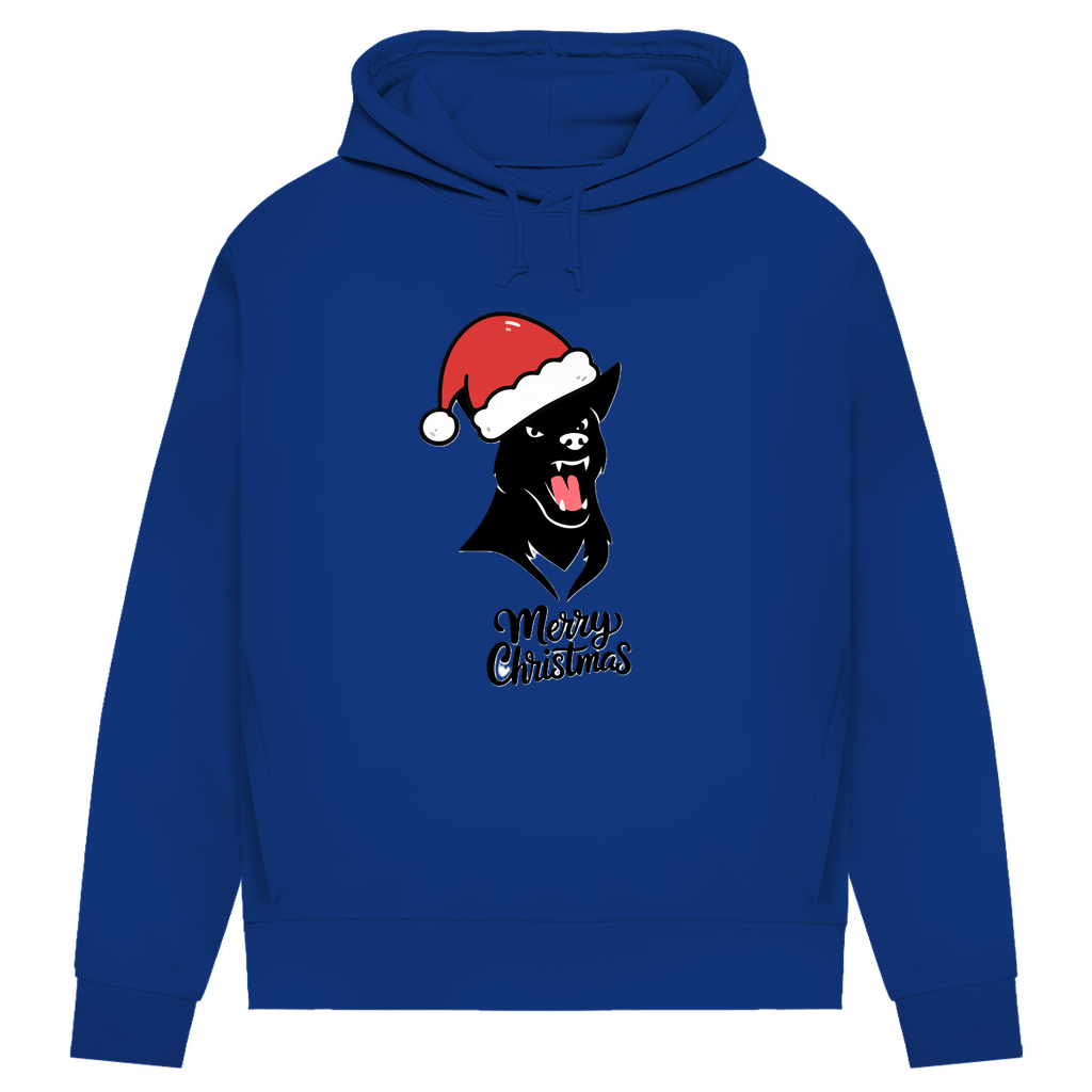Damen Premium Bio Hoodie Merry Christmas Angry Dog 1