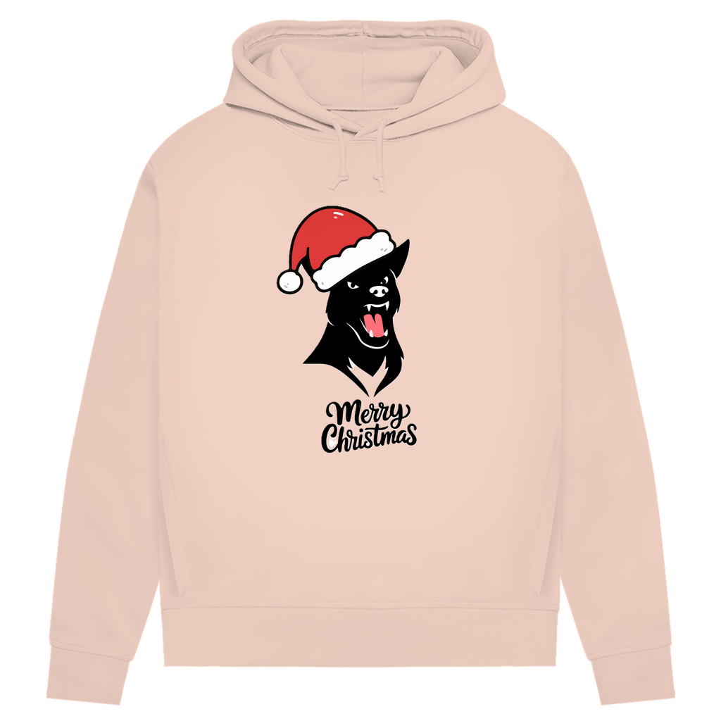 Damen Premium Bio Hoodie Merry Christmas Angry Dog 1