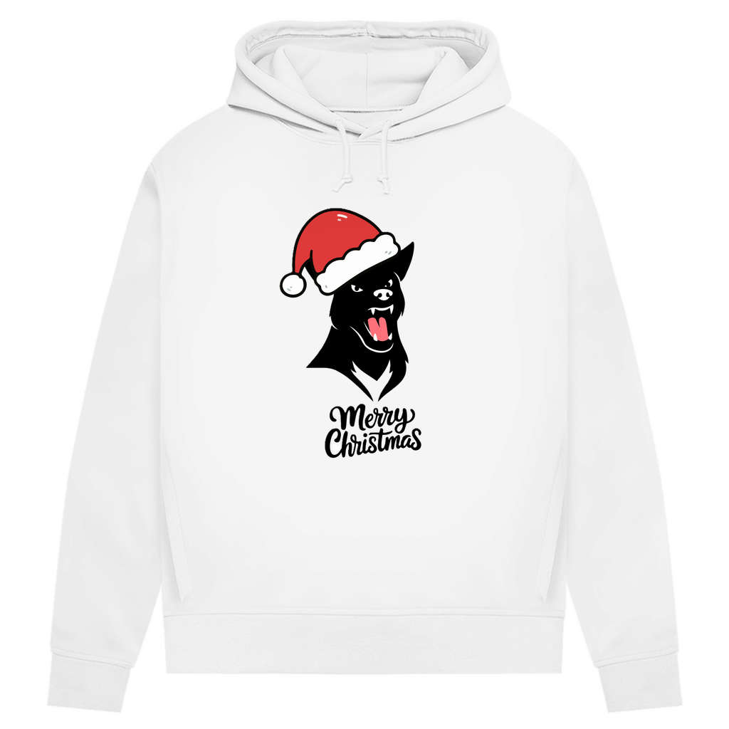 Damen Premium Bio Hoodie Merry Christmas Angry Dog 1