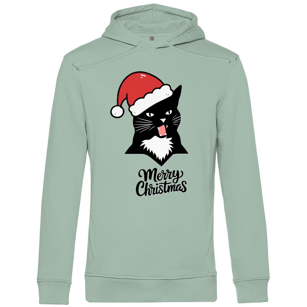 Herren Premium Bio Hoodie Merry Christmas Angry Cat 1