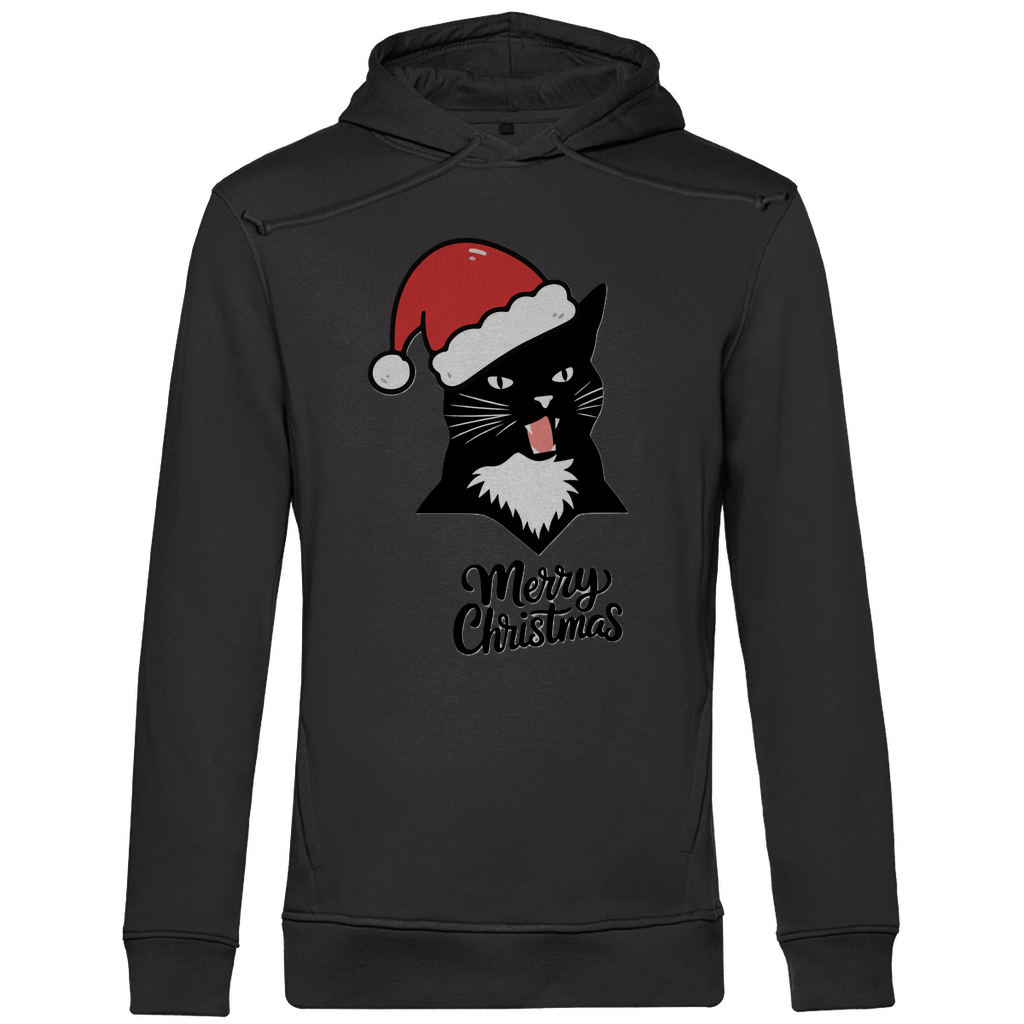 Herren Premium Bio Hoodie Merry Christmas Angry Cat 1