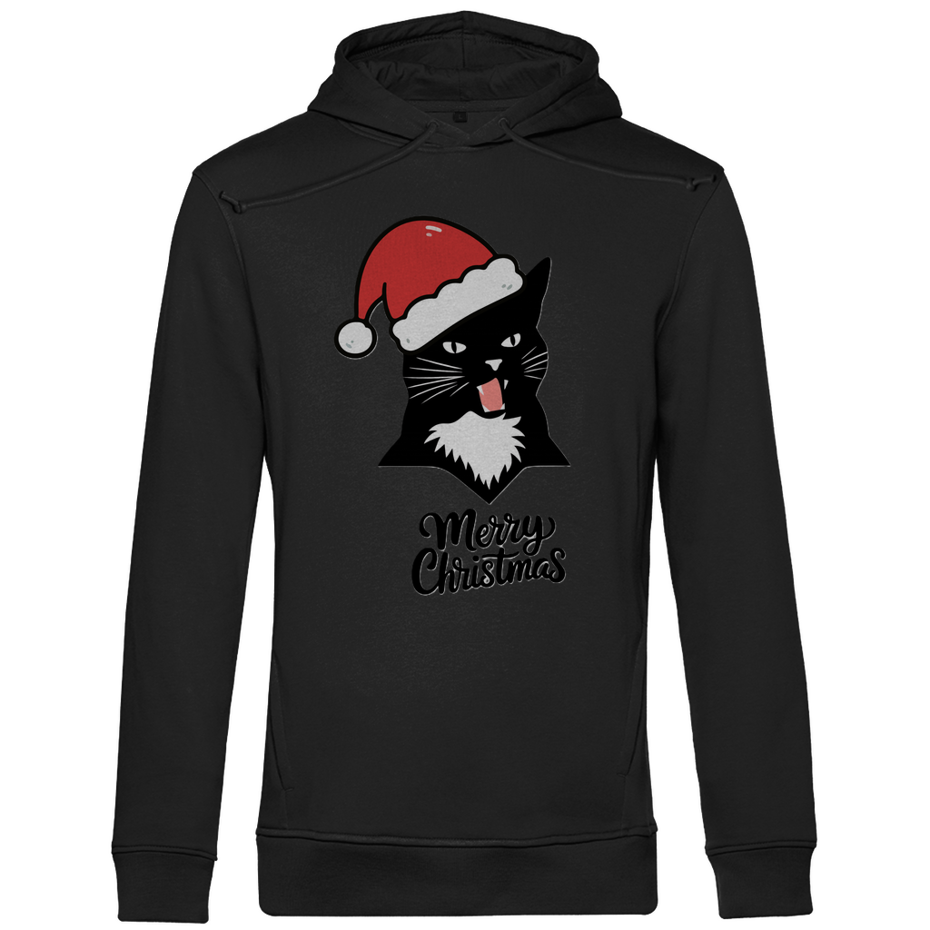 Herren Premium Bio Hoodie Merry Christmas Angry Cat 1