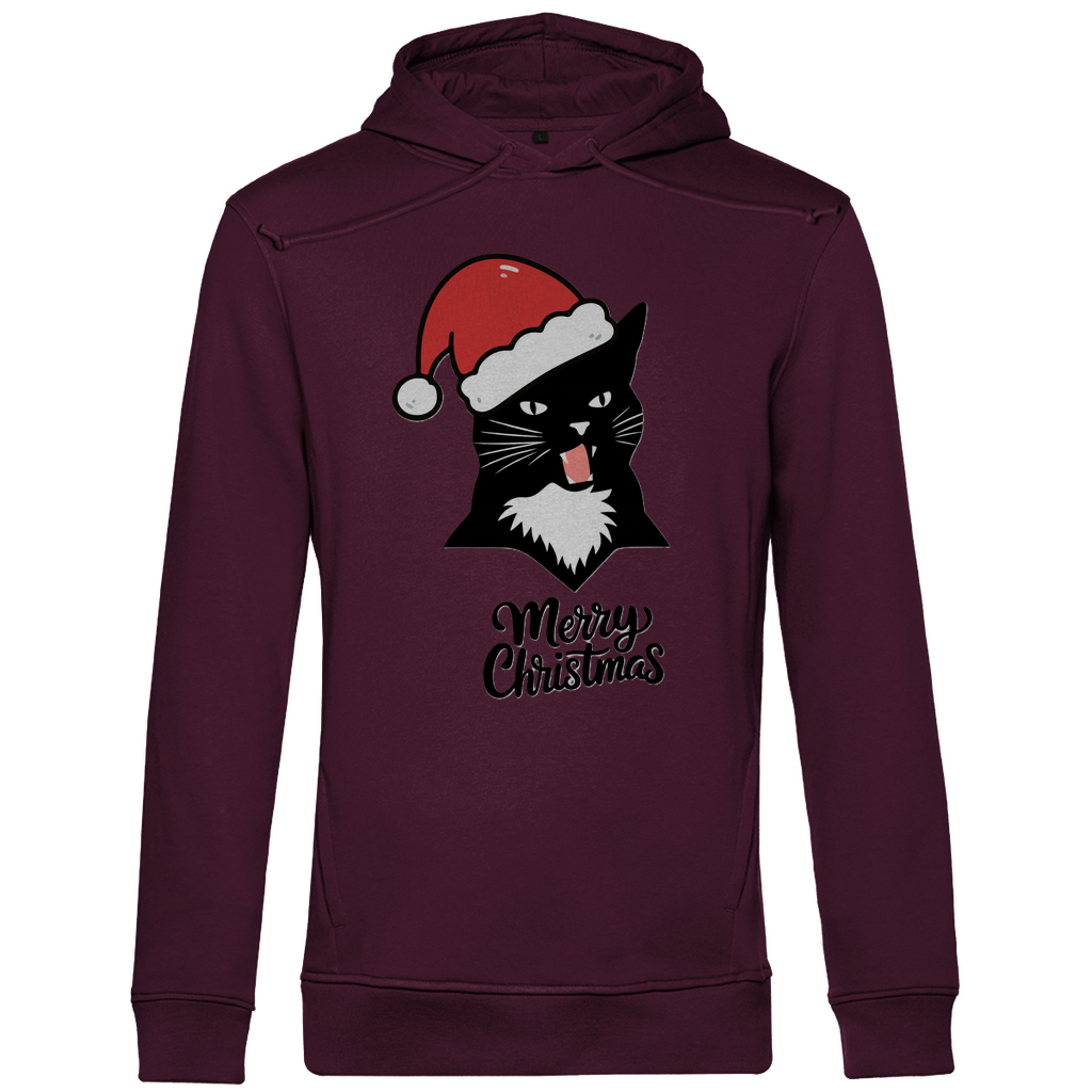 Herren Premium Bio Hoodie Merry Christmas Angry Cat 1